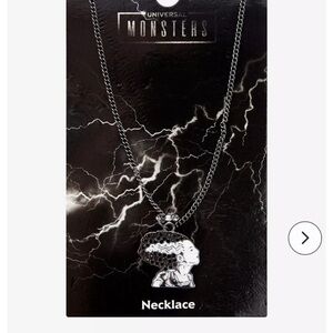 NWT Bride Of Frankenstein Silver Chain Necklace With Pendant